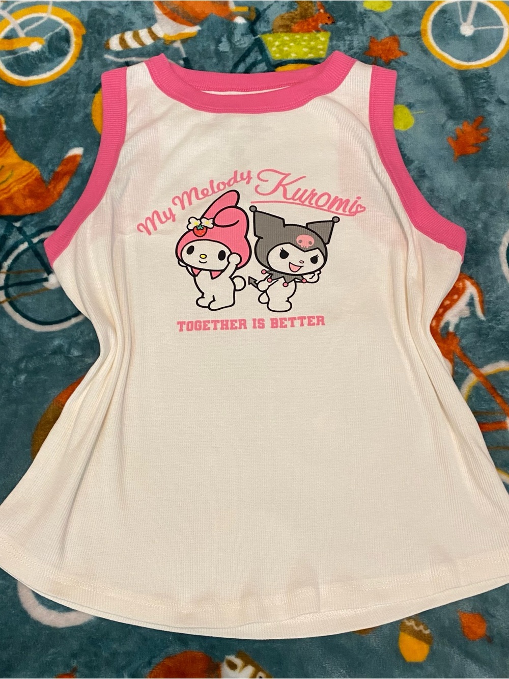Sanrio My Melody & Kuromi Women’s Pink-Trim Tank Top
